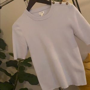 Light Blue JCrew Stretch Shirt Blouse